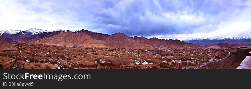 Mountains Panorama in India Leh