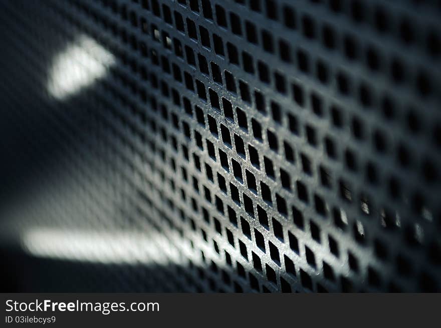 Closeup of shiny metal mesh