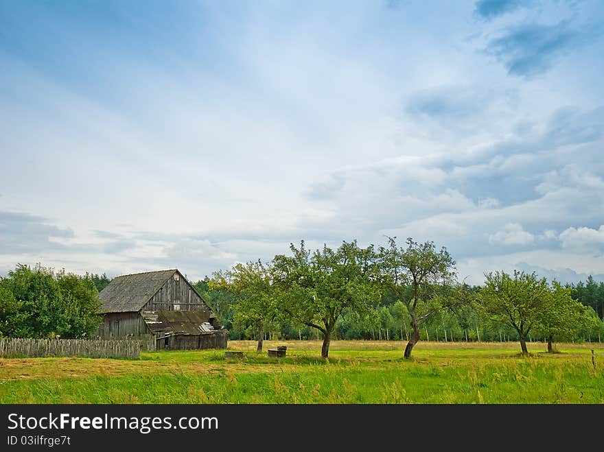 Old wooden house in the country. Old wooden house in the country