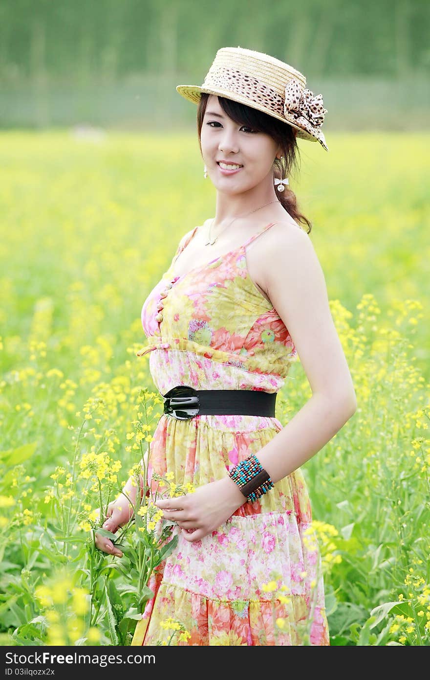 Asian beauty in rape field