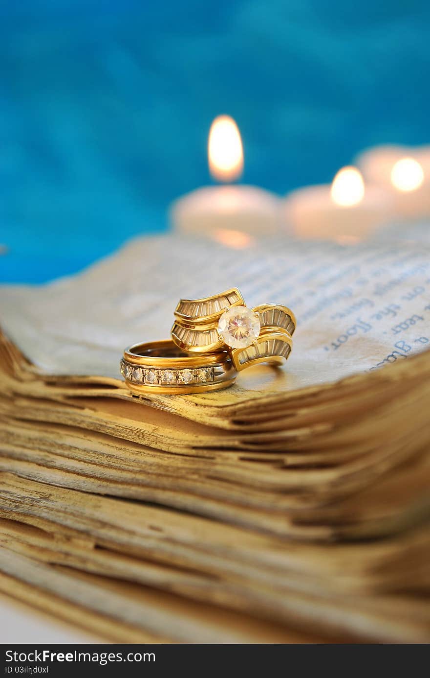 Wedding Rings on a Book