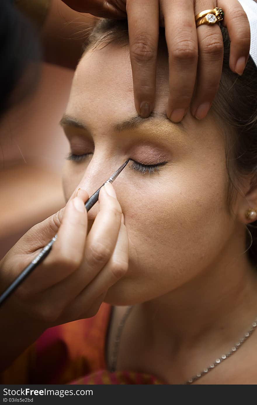 Indian wedding - preparation of bride