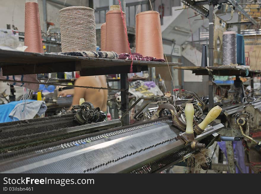 Automated textile machine and textile staff in Textile Workshop , taken in Thailand. Automated textile machine and textile staff in Textile Workshop , taken in Thailand.