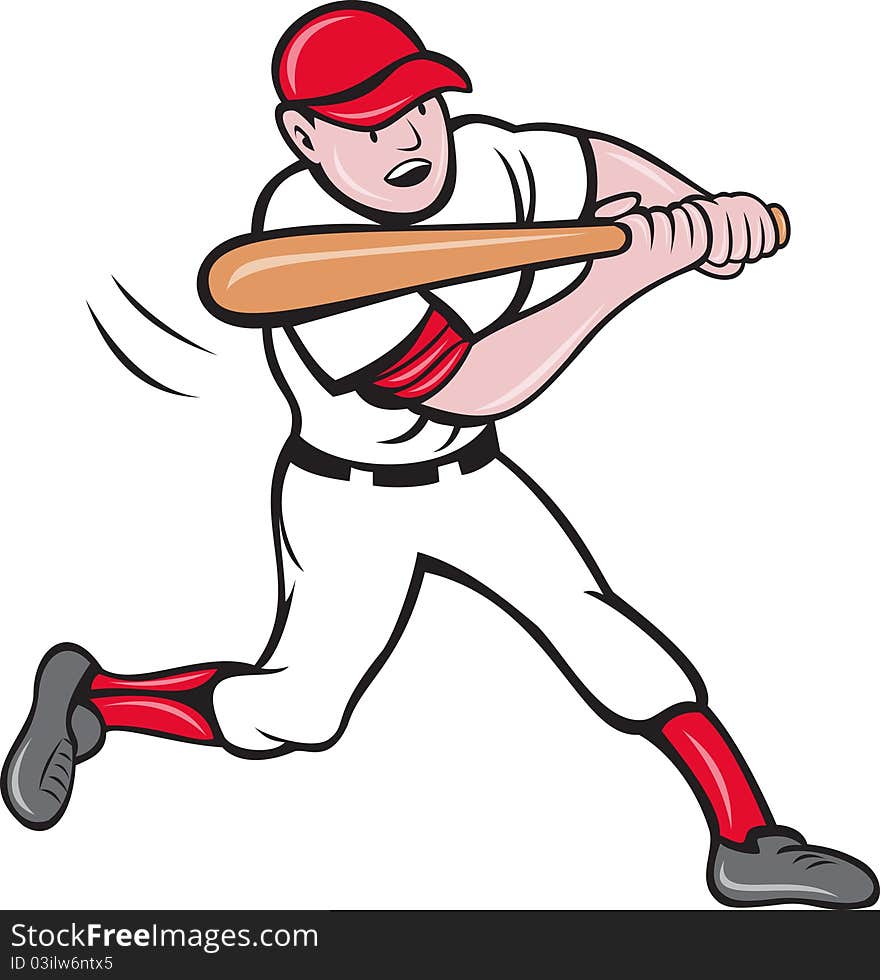 Baseball Player Batting Cartoon