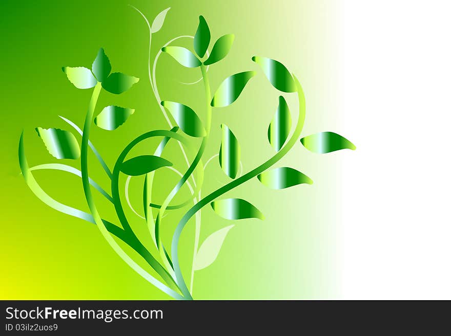 Illustraion of a floral green background. Illustraion of a floral green background