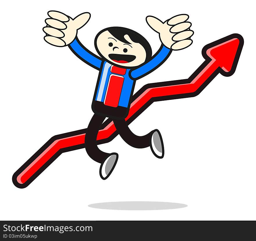 Success business man feel happy and jumping. Success business man feel happy and jumping