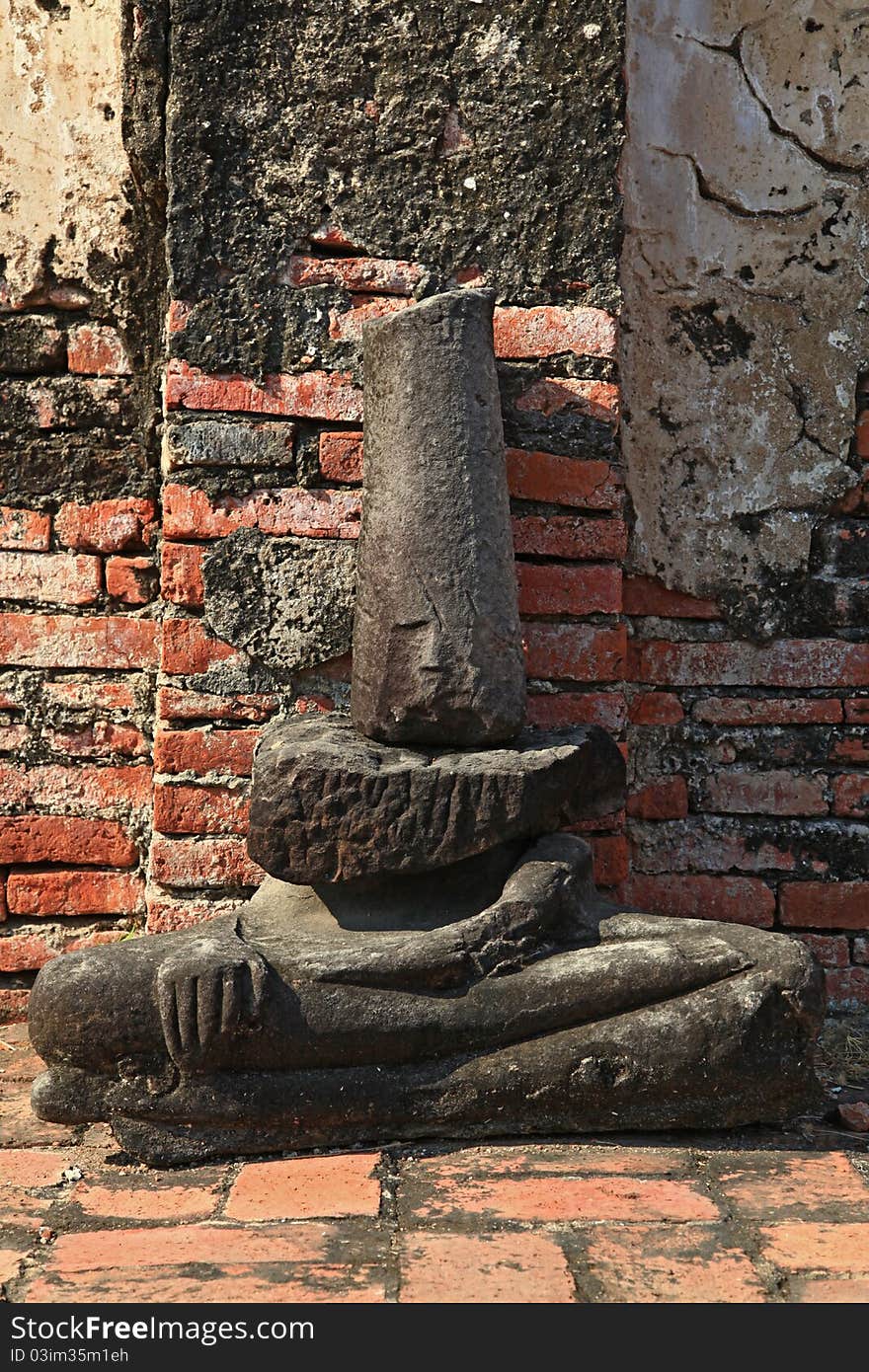 Ruin of buddha statue in temple near bangkok Thailand. Ruin of buddha statue in temple near bangkok Thailand