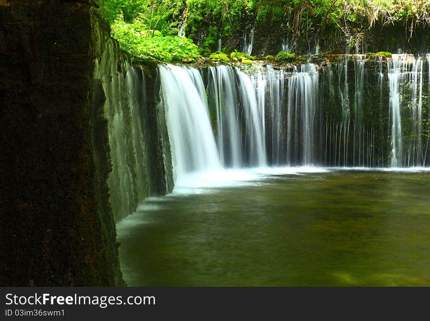 The Shiraito falls in japan. The Shiraito falls in japan