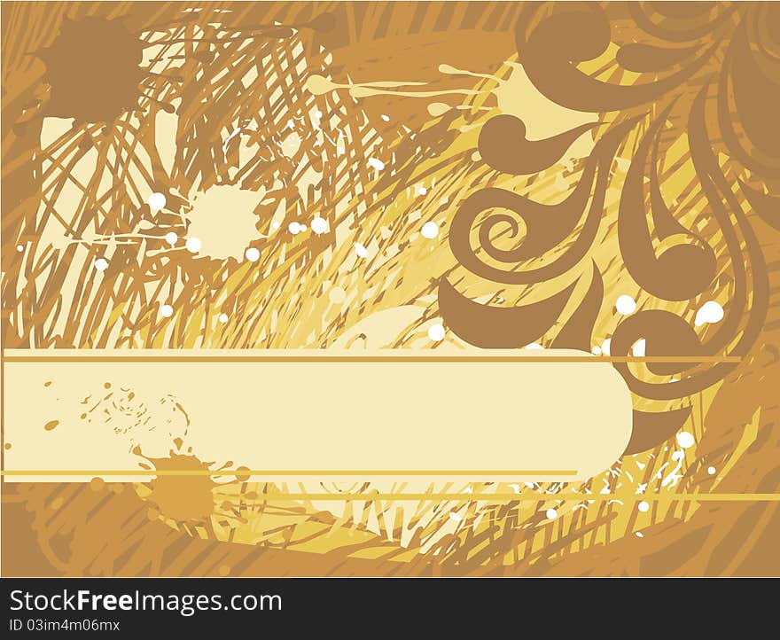 Yellow grungy background with banner