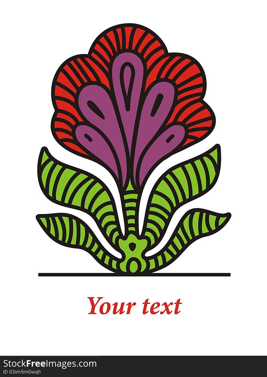 Bright flower, with space for your text