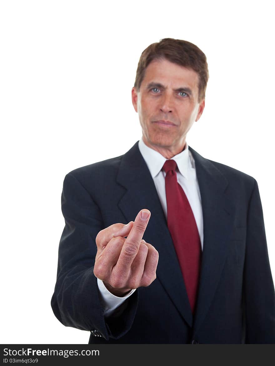 Businessman Showing You the Finger