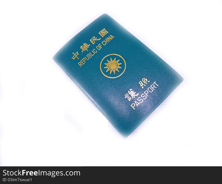 Taiwan passport isolated on white background