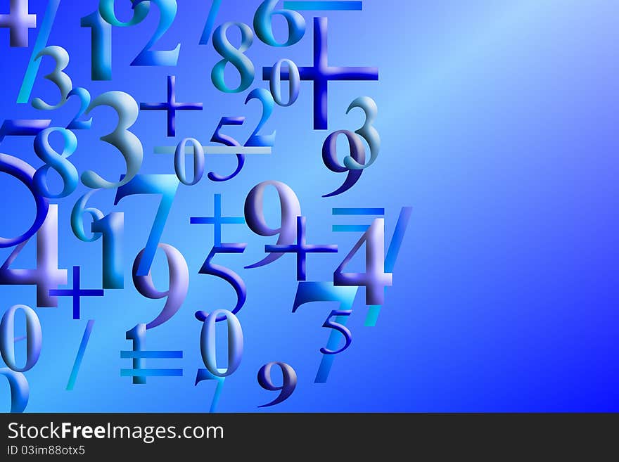 Abstract illustration of numbers background