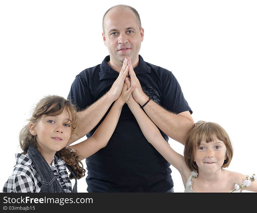 Happy white family having fun together. Happy white family having fun together