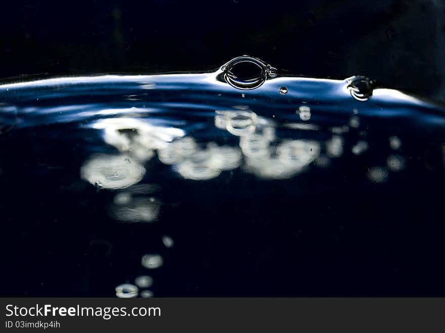 Water bubbles taken through glas