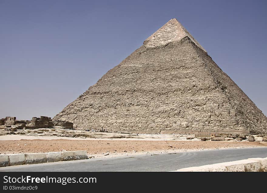 Giza Pyramid in desert, Giza Plateau, Cairo, Egypt.