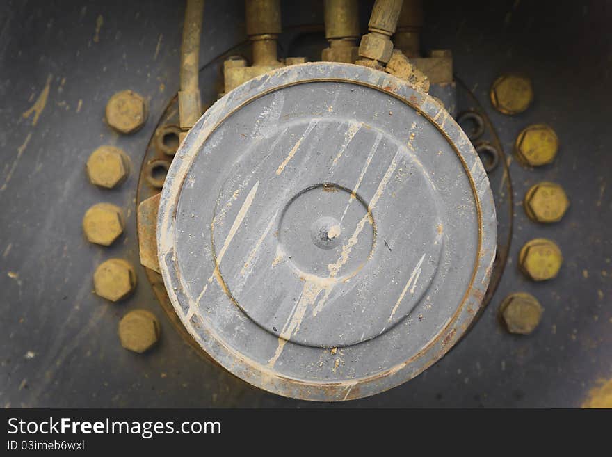 Abstract detail of a wheel from a road equipment. Abstract detail of a wheel from a road equipment