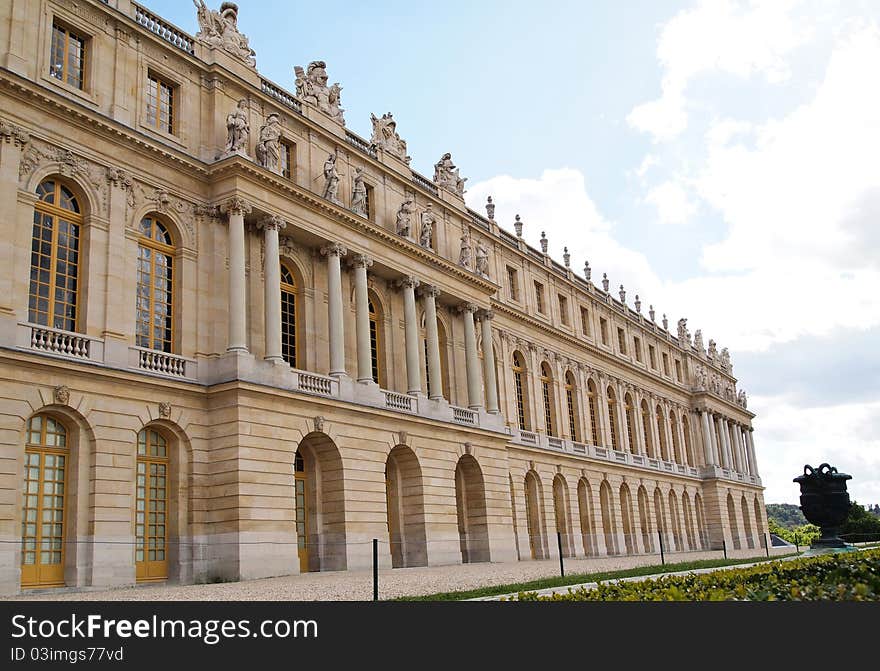 Castle of Versaille with blue sky background