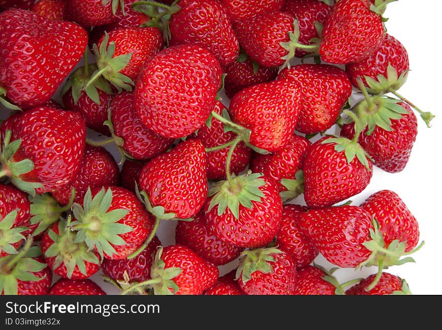 Fresh strawberry isolated on white.