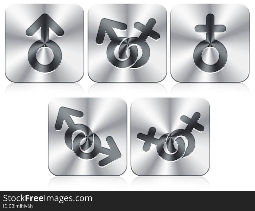 Icons about male and female. Icons about male and female