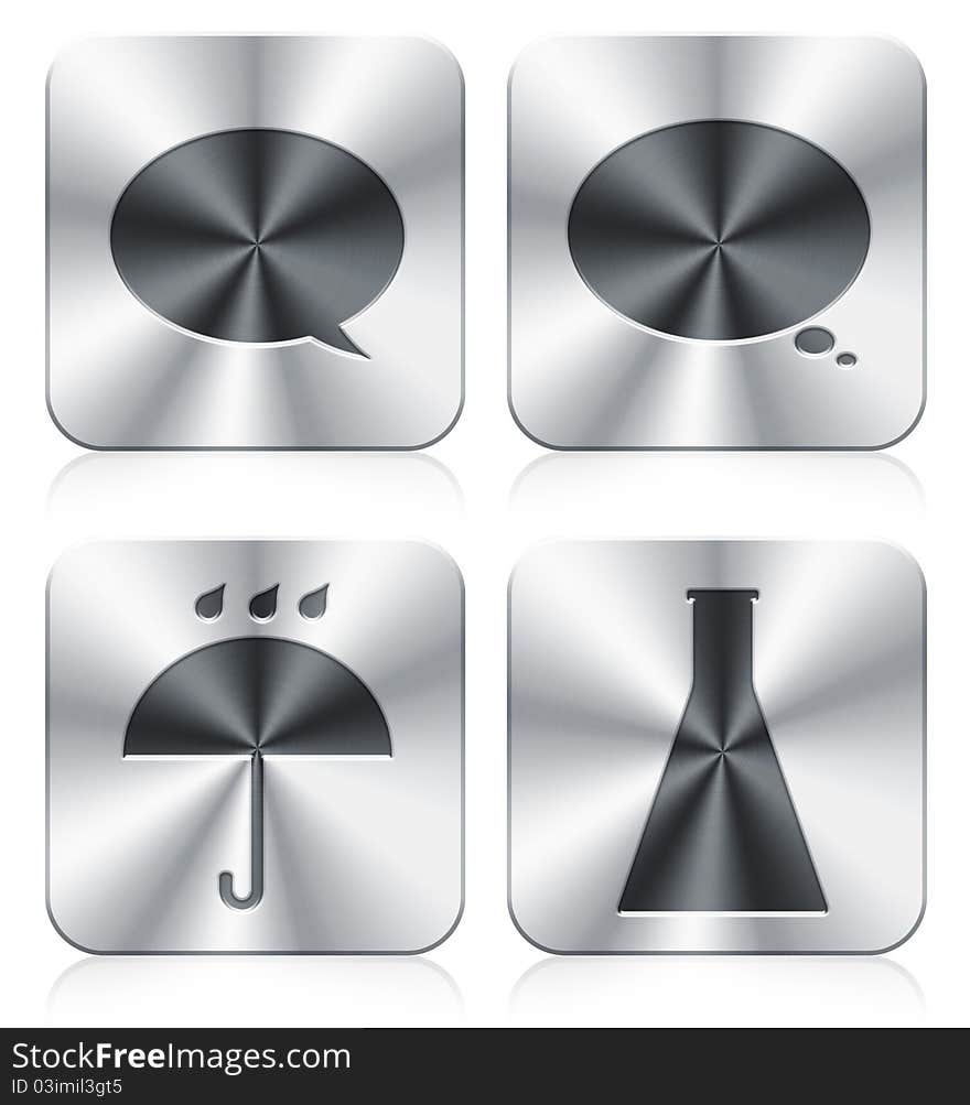 Four icons with apple style