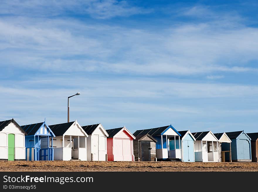 Typical English beach huts