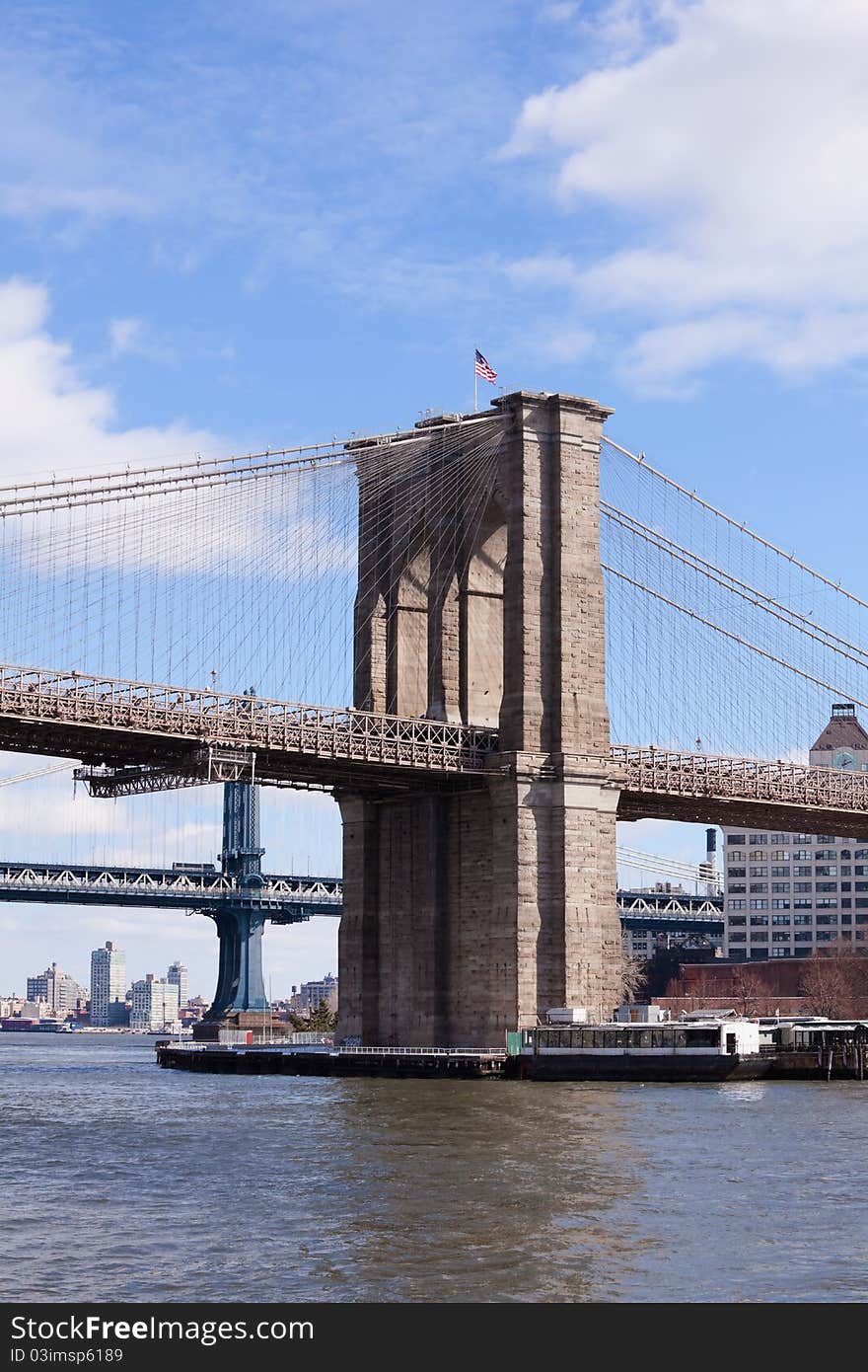 Brooklyn Bridge in New York City.