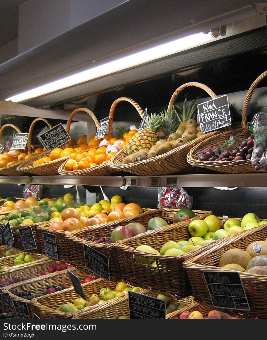 Fruit and vegetable for sale on market