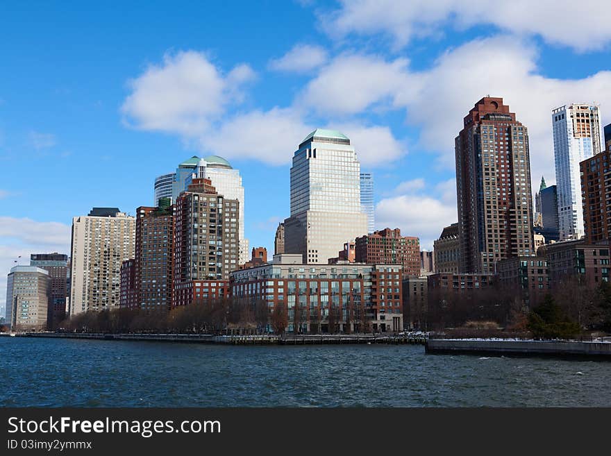 New York City Skyline in day time.