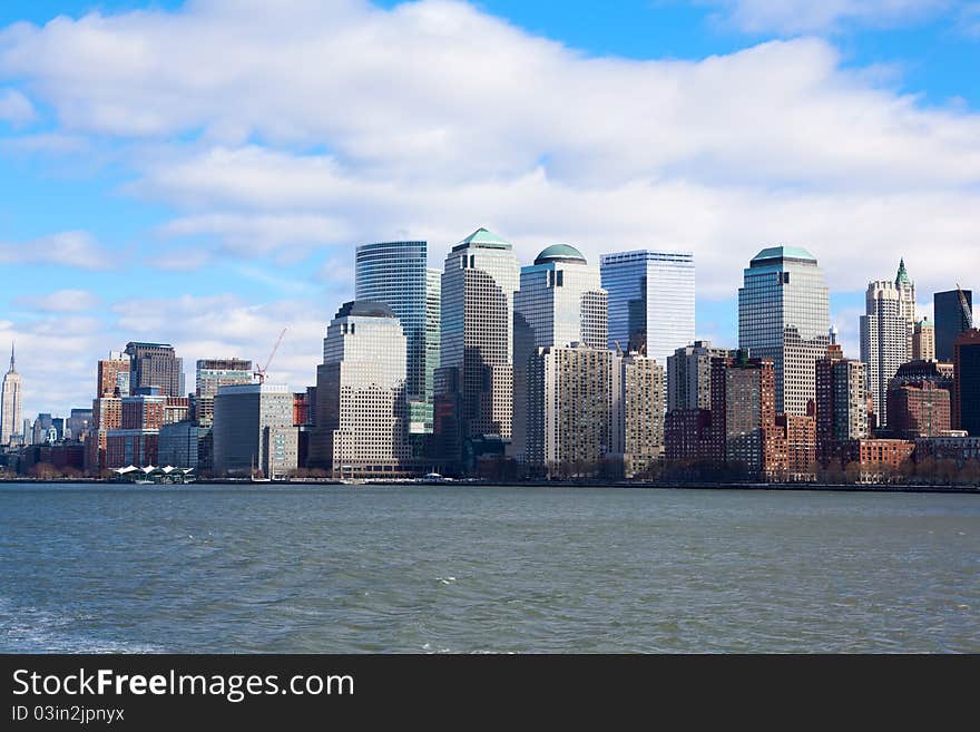 New York City Skyline in day time.