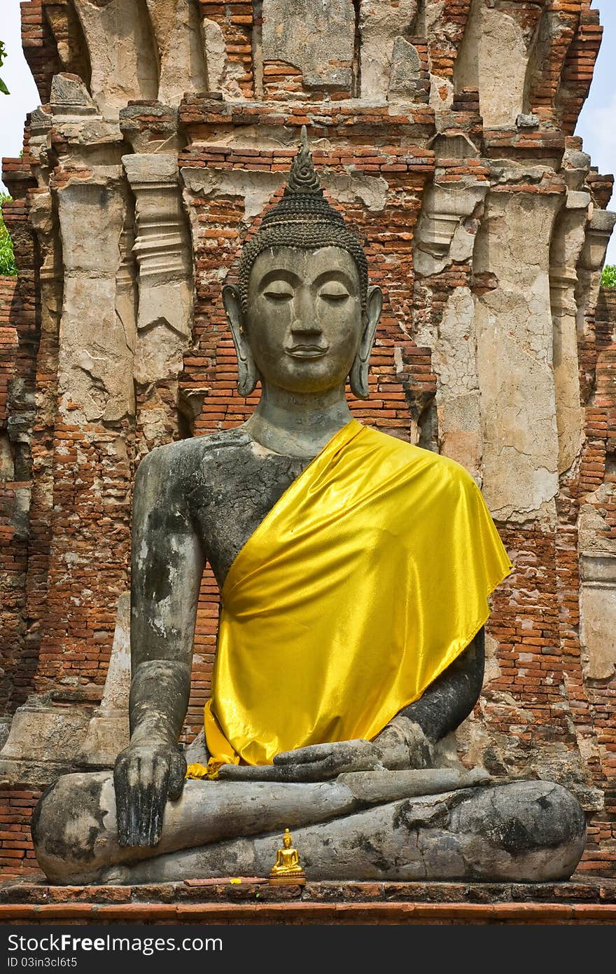 Ancient Buddha image and remains of antique construction world heritage ayutthaya Thailand. Ancient Buddha image and remains of antique construction world heritage ayutthaya Thailand