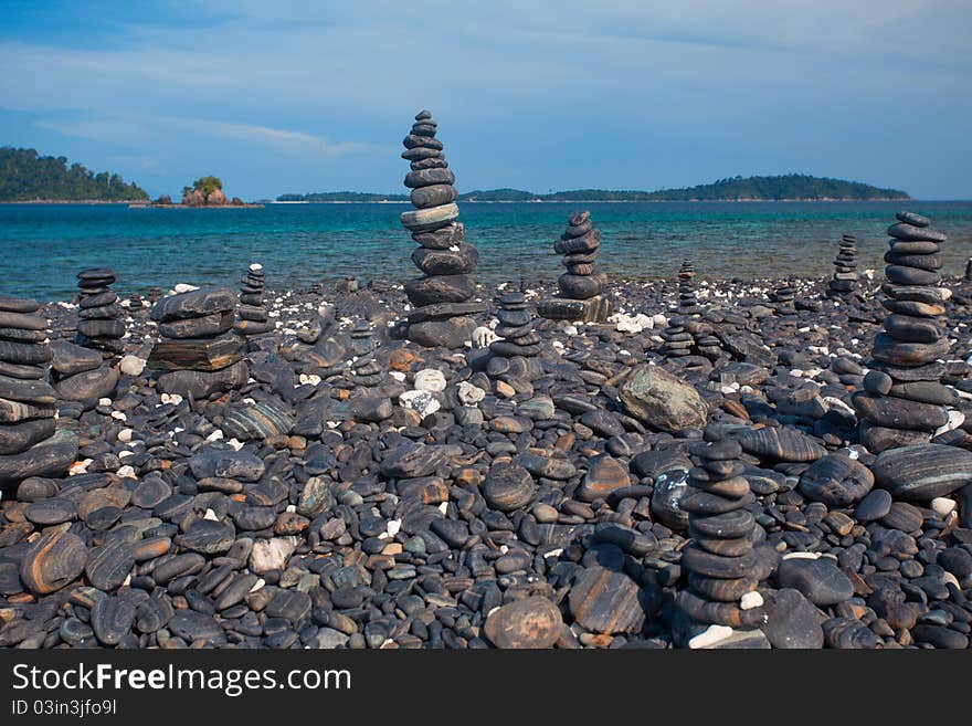 Stack of stones on the beach