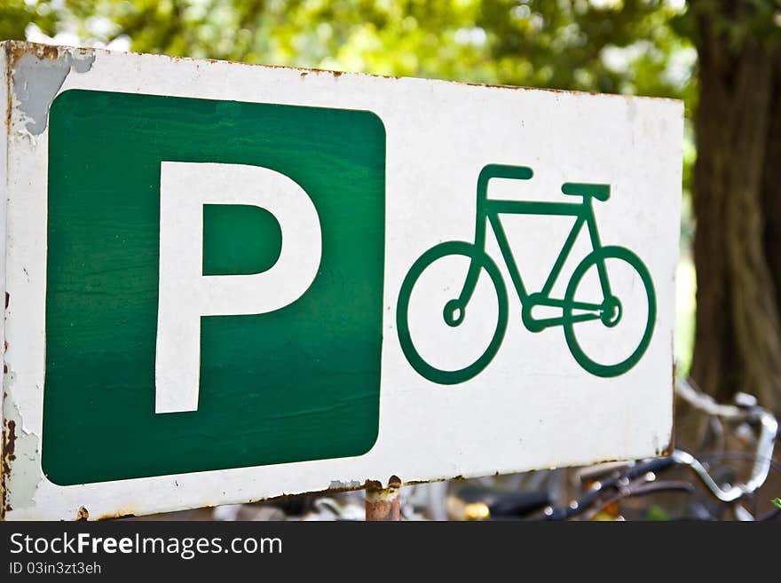 Bicycle parking in the public park country side of Thailand