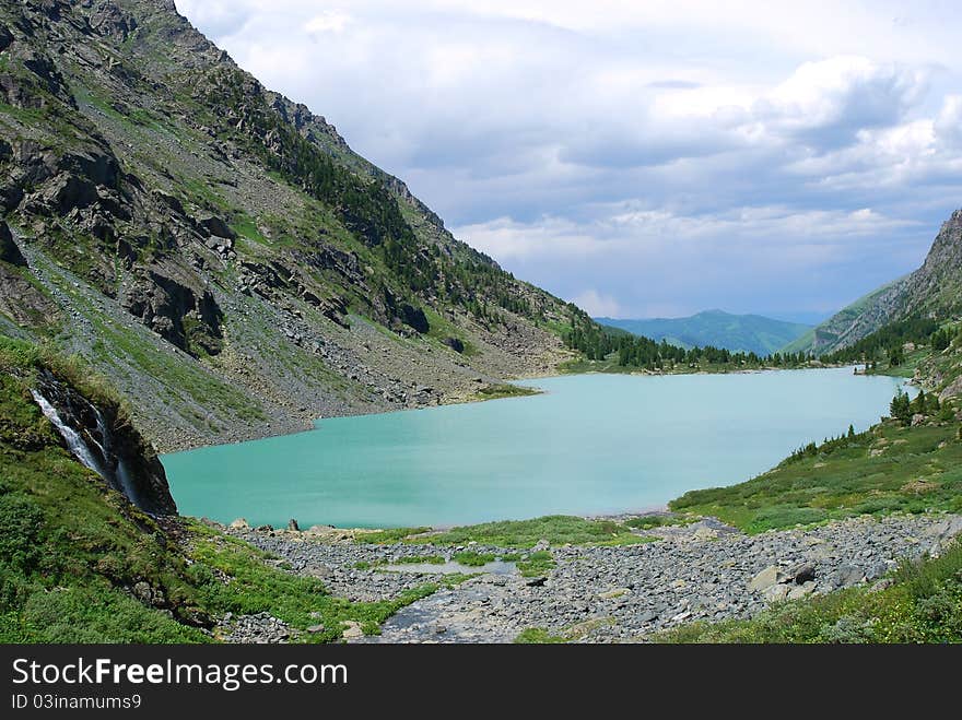 The alpine lake among mountains, Russia, Gorny Altai