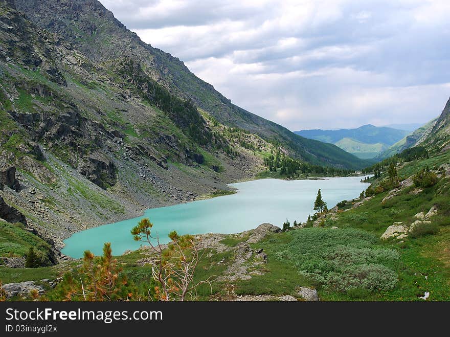 The alpine lake among mountains, Russia, Gorny Altai