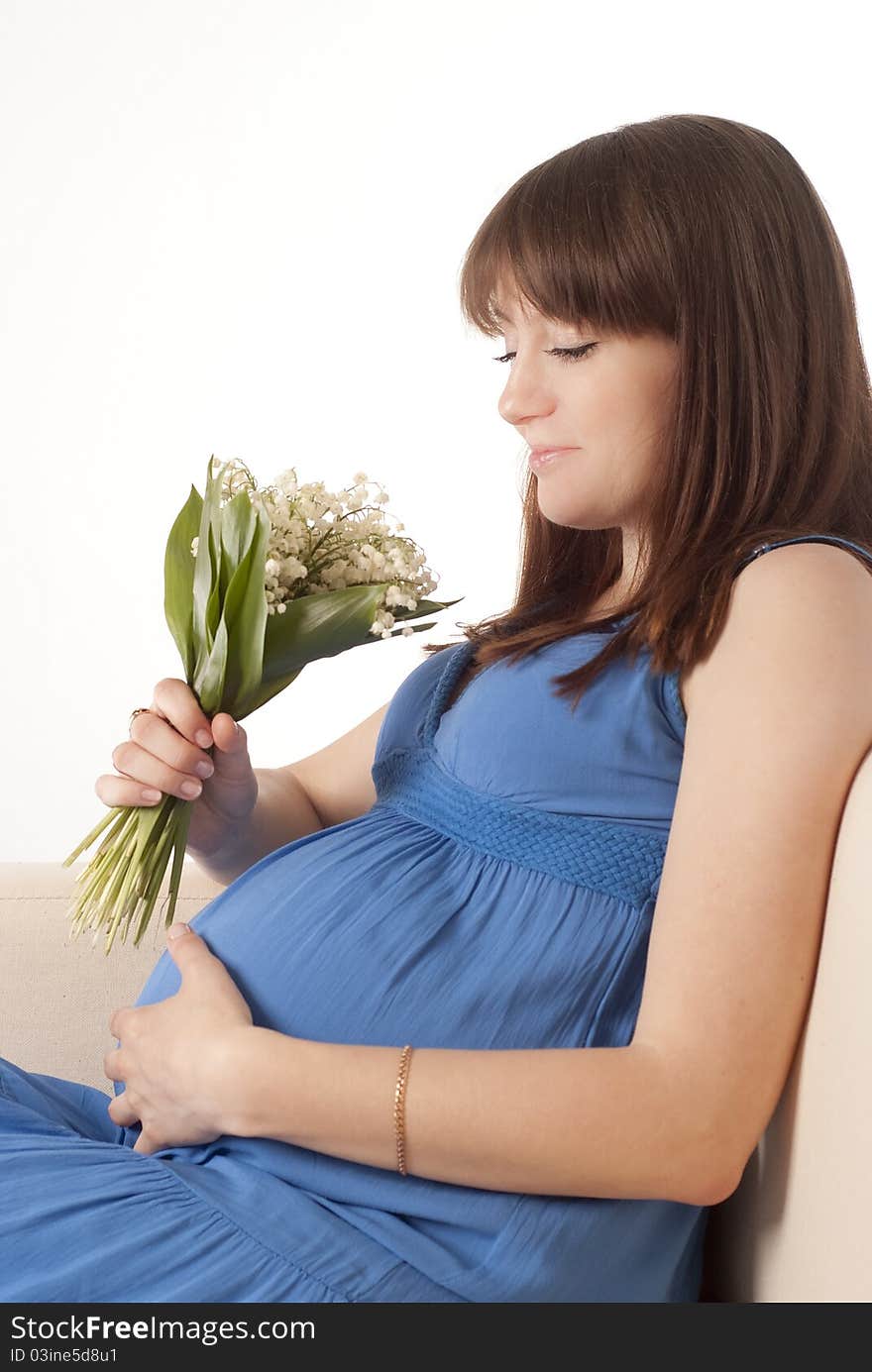 Pregnant girl in dress