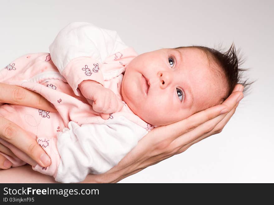 Child on a hand at mother. Child on a hand at mother