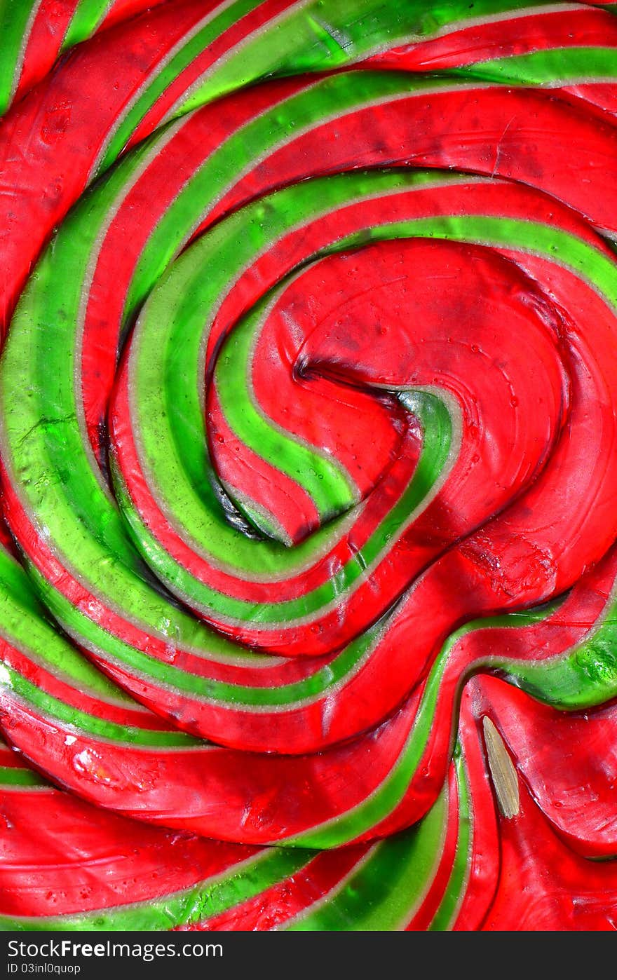 Macro on a spiral lollipop with live colors. Macro on a spiral lollipop with live colors