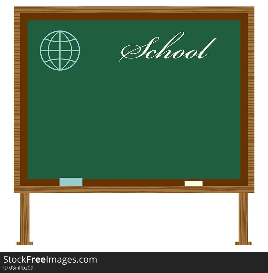 Fragment of a classroom with a blackboard