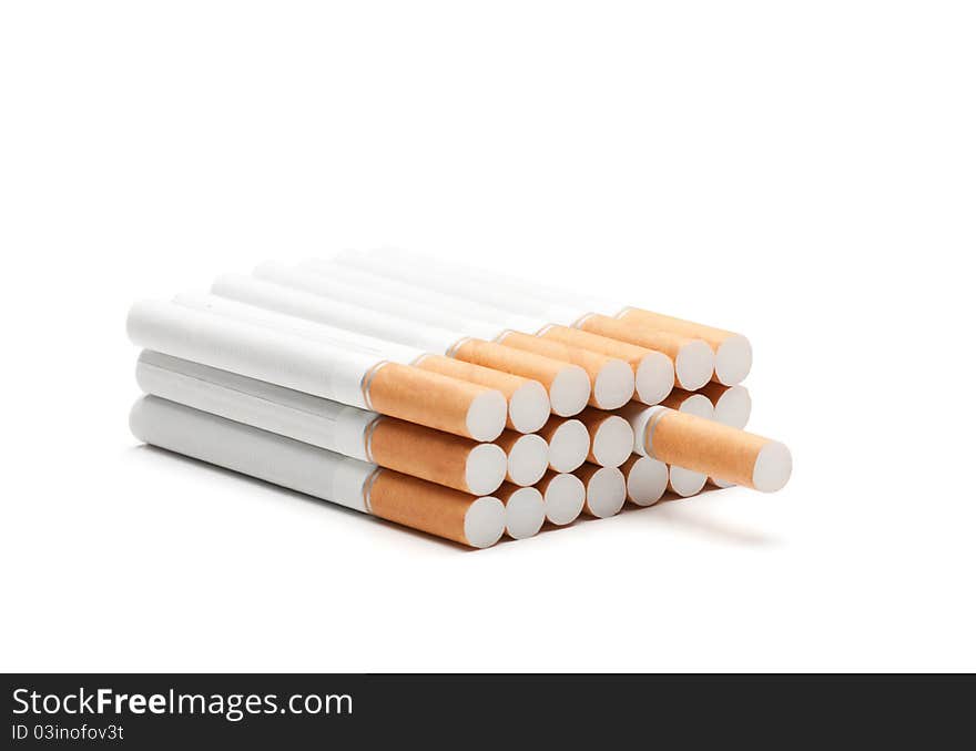 Virtual pack of cigarettes isolated on white  background