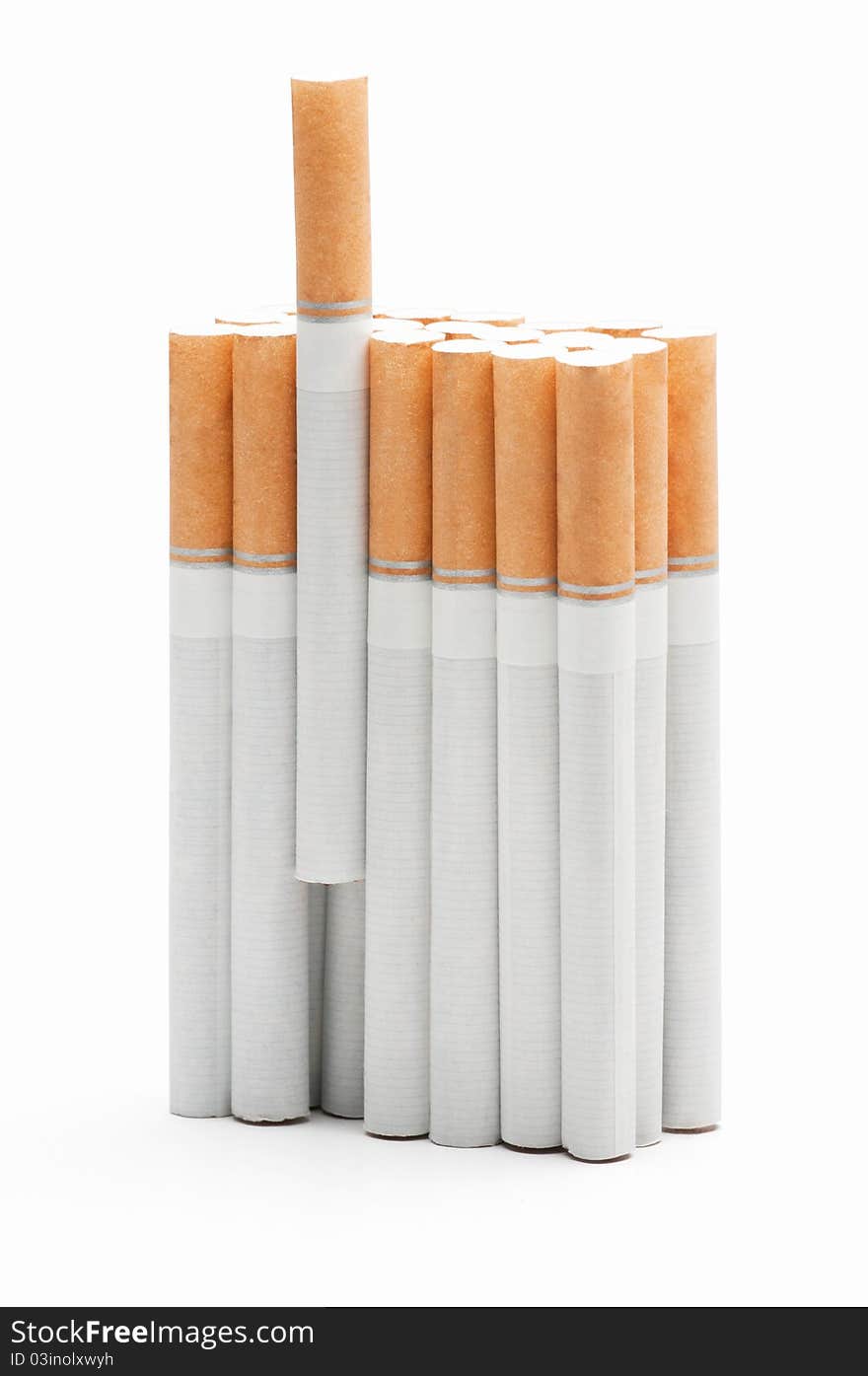 Virtual pack of cigarettes isolated on white  background