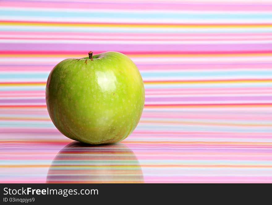 Apple On Stripy Background