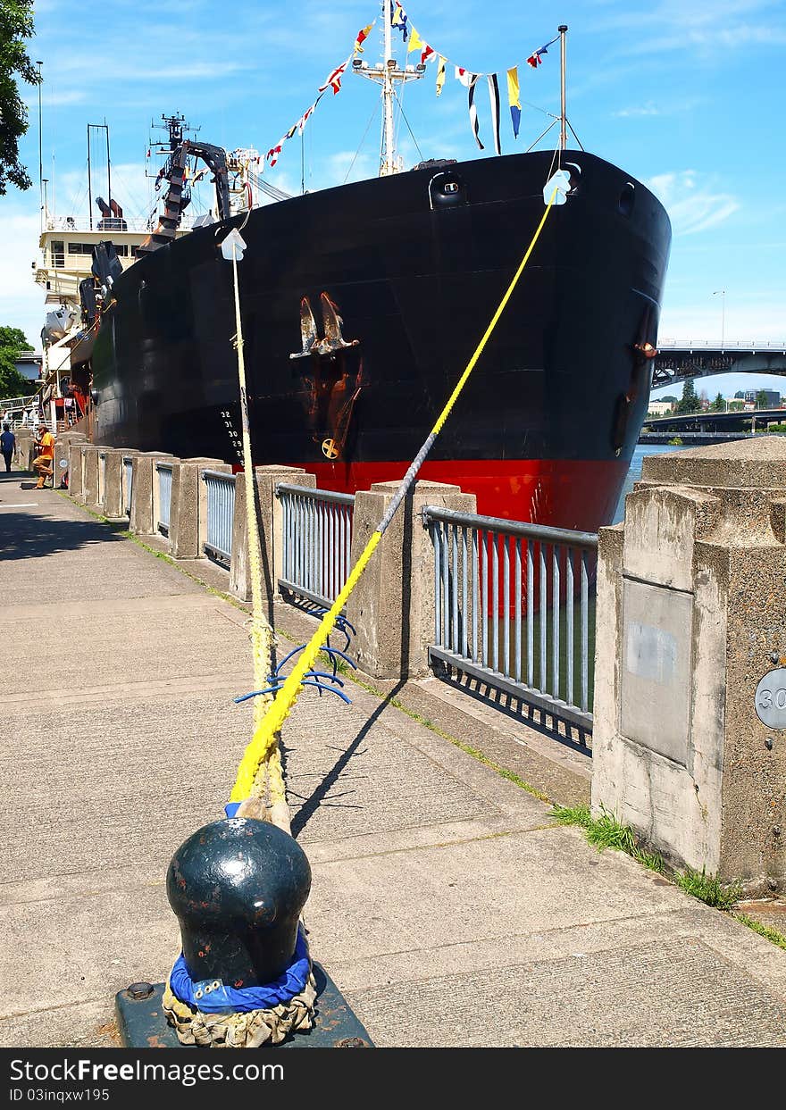 Ship moored, Portland OR.