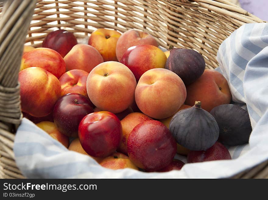 Tropical fruit in a basket