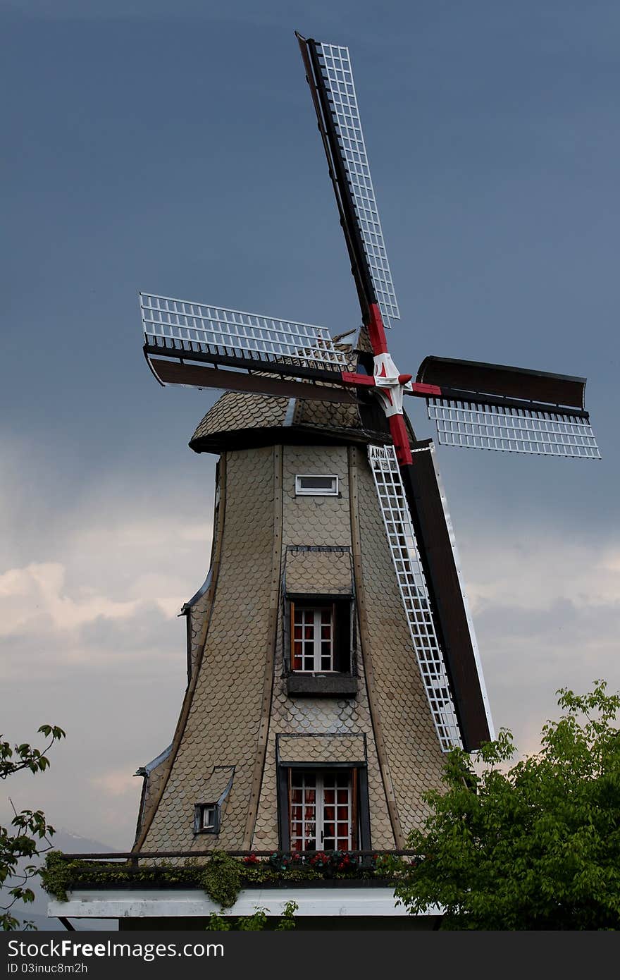 A fascinating windmill in Italy. A fascinating windmill in Italy.