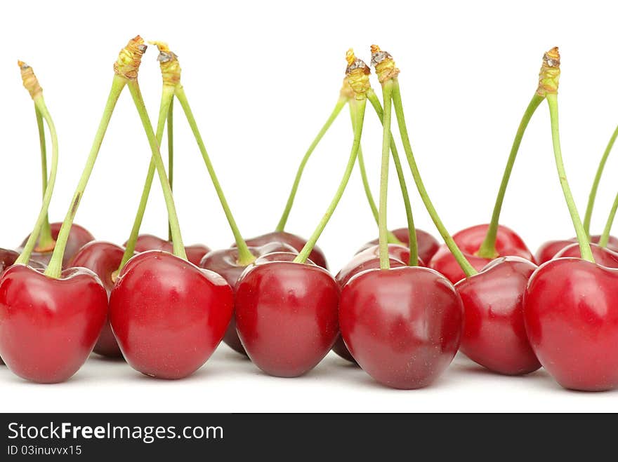 Sweet cherry isolated on white