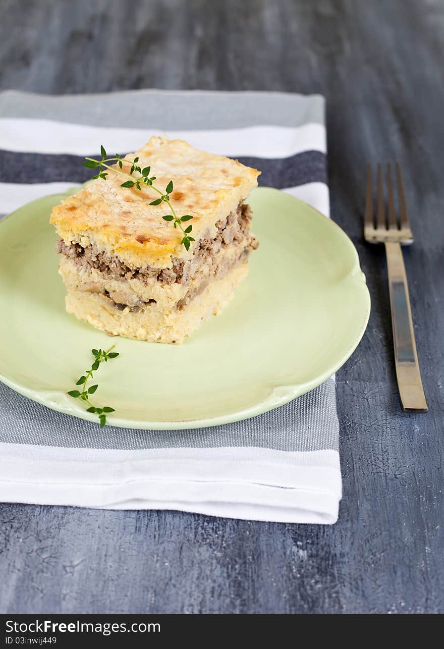 Millet Meat Pie With Mushrooms