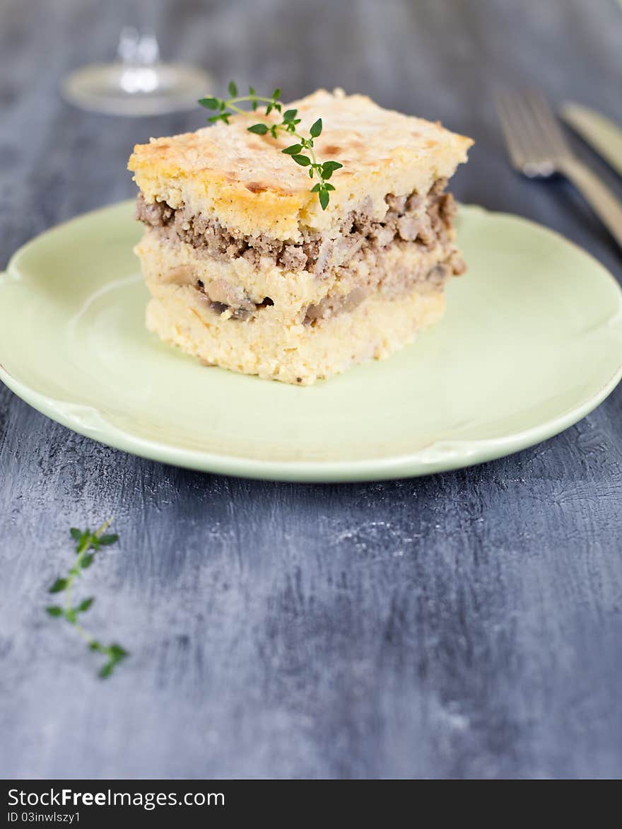 Millet Meat Pie With Mushrooms