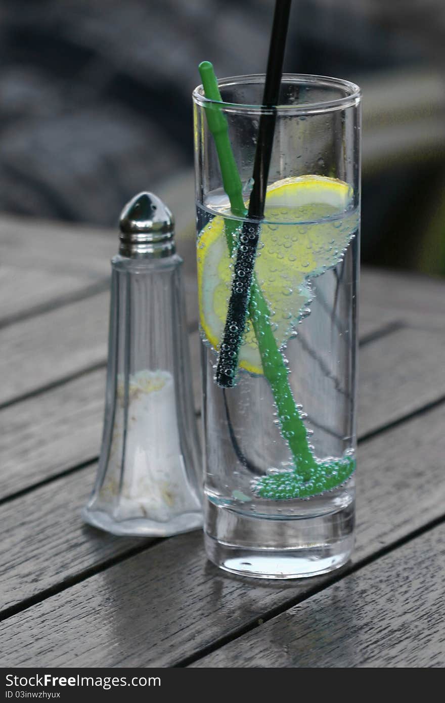 Glass with lemon and Soda