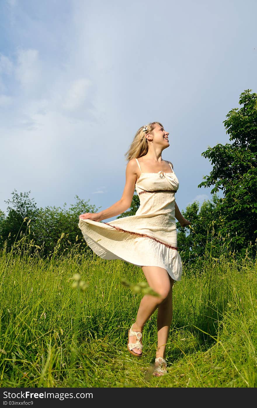 Dancing Woman On The Meadow